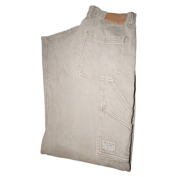 PacSun Baggy Carpenter Pants Beige 29x30 Men’s Relaxed Fit Workwear Y2K Style - Picture 8 of 8